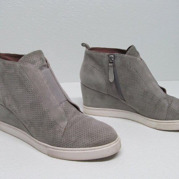 Linea Paolo Felicia Gray Suede Leather Platform Wedge Sneaker size 9 - Picture 6 of 11